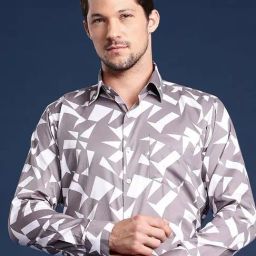 Hancock White Cotton Slim Fit Print Shirts-image-50