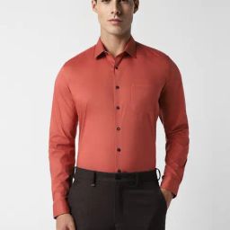 Van Heusen Peach Cotton Slim Fit Shirt-image-27