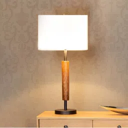 Home4U Ethan White & Black Table Lamp - Set of 1 image 1