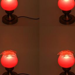 SOMIL Set Of 4 Pink Glass Bell Shaped Table Lamp-picture-15