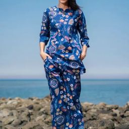 SAY Blue Printed Pyjamas Set-picture-15