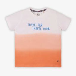 Ed-a-Mamma Kids White & Orange Printed T-Shirt-image-73
