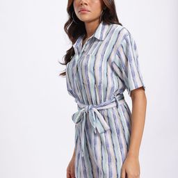 glitchez Multi-Striped Playsuit With Belt image 2