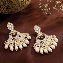 Priyaasi Pearl Kundan Floral Earrings-image-39