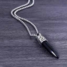 Peora Silver & Gold-Plated Sward Shape Stylish Pendant Chain Necklace-image-27