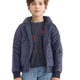 Rare Ones Boys Blue Nylon Solid Jacket-image-100