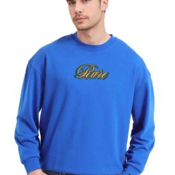 Rare Rabbit Blue Regular Fit Embroidered Sweatshirt-image-44