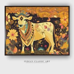Indian Classic Art Multicolor Canvas Abstract Wall Art-38