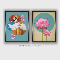Indian Classic Art Multicolor Canvas Abstract Wall Art-image-47