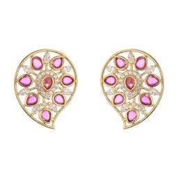 Saraf RS Jewellery Gold Statement Brass Earrings for Women-image-93