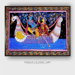Indian Classic Art Multicolor Canvas Abstract Wall Art-image-46