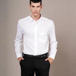 Cantabil White Cotton Regular Fit Shirt-image-35
