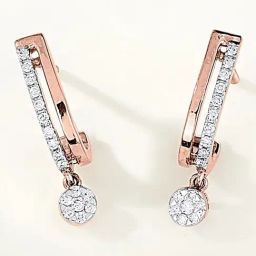 18 kt Rose Gold Stud Diamond Earring for Woman-image-68