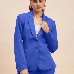 BRINNS Blue Solid Blazers-picture-32