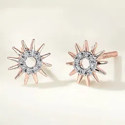 Morning Glow 18 kt Rose Gold Stud Diamond Earring for Woman-image-6