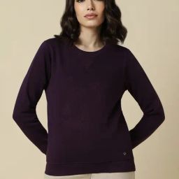 Allen Solly Purple Embroidered Sweater-38
