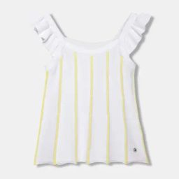 Elle Kids White Cotton Striped T-Shirt-picture-47