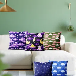 ArtzFolio Multicoloured Set of 5 Velvet Square Cushion Covers-image-66