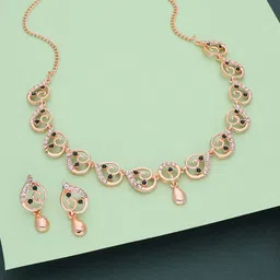 Anouk Gold-Plated Artificial Stones Studded Necklace And Earrings-24