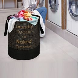 Kuber Industries Black 2 Pieces Printed Foldable Laundry Bag 45L-75