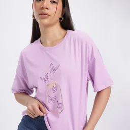 glitchez Butterfly Babe Printed Relaxed T-shirt-picture-21