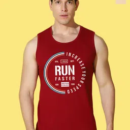 WOOSTRO Pack Of 2 Printed Combed Cotton Gym Vests VWS26(ALONE RUST)(RUN MAROON)-image-79