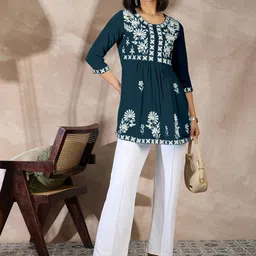 all about you Embellished Embroidered Peplum Top-image-76