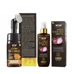 WOW SKIN SCIENCE Set of Onion Black Seed Hair Oil & Ubtan Foaming Face Wash-99