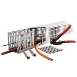 RS PRO Grey Slotted Panel Trunking Open Slot 2 m Halogen Free PC/ABS, 1369145-picture-32