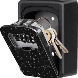 jamunesh enterprise key lock box wall mounted combination key safe lock box outdoor storage box with code combination password security Storage Lock Box Combination Padlocks for outside (Black) image 1