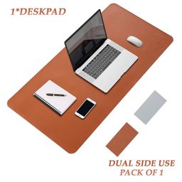 Syga Waterproof PU Desk Protector Mat - Brown Silver-14