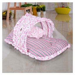 SafeChamp Shower Jumbo Extra Large Bedding Set with with Mosquito Net And Pillow - Pink-18