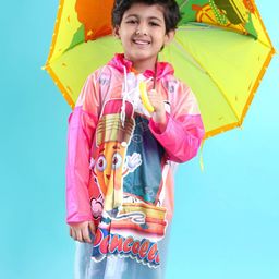 Clownfish Full Sleeves Hooded Raincoat Cartoon Print - Multicolour-image-69
