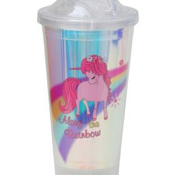 The Procure Store Along The Rainbow Baby Unicorn Printed Holographic Sipper- Pink-63
