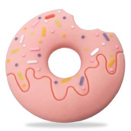 Chinmay Kids Baby Food Grade Bpa Free Customized Food Shape Silicone Donut Teether (Pink)-16
