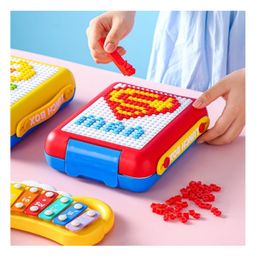 Ji and Ja Building Block Lunch Box DIY Your Own Pattern Leak Proof Bento Box 1100ml Capacity 500Pcs Bricks Easy to Open School Lunch Box (Multi)-19