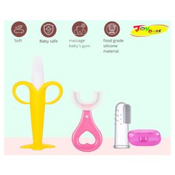 Joy Buzz Silicone Toothbrushes Pack Of 3 - Pink & Yellow-image-78