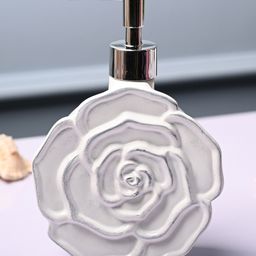 Voncasa Ceramic Matte White color Soap Dispenser (500 ml)-image-5