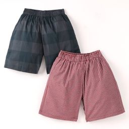 Rikidoos Cotton Pack Of 2 Checked Boxers - Bottle Green & Maroon-image-42