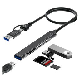 Portronics Mport 31 Plus USB 3.0 Hub (5-in-1) with USB & Type-C Dual Plugs, Upto 5 Gbps High Speed, USB 3.0, 2-Port USB 2.0 & SD/microSD Card Reader for Laptop, PC, Mac, Smartphone, Tablet (Grey)-5