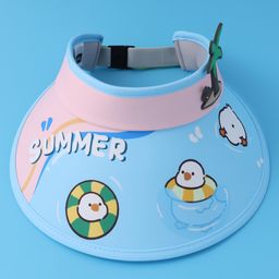 Babyhug Visor Cap with Duck Print  - Light Blue image 2