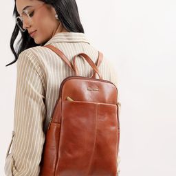 PELLE LUXUR Unisex Textured Backpack-image-15