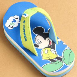 cute walk by babyhug disney Cute Walk by Babyhug Flip Flops with Mickey Mouse Print - Blue image 3