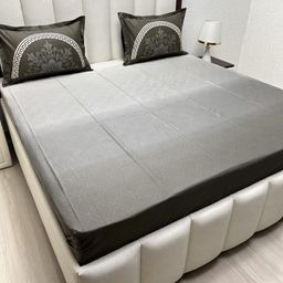 Pure Decor Royal Majestic Brown Printed Pure Cotton 330TC King Bedsheet Set 2.74m x 2.74m-picture-33