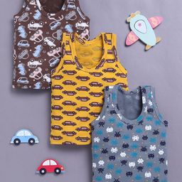 Redden Infant Boys Pack Of 3 Printed Cotton Basic Vests R2-W78-BOYS-VEST-image-67