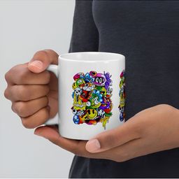 Mr UVD White & Blue Printed Ceramic Mug-350 ml-image-58