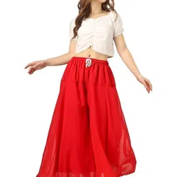 Aura Glam Women Flared Georgette Palazzos-picture-16