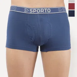 Sporto by Macho Men Pack Of 4 Combed Cotton Trunks-picture-2