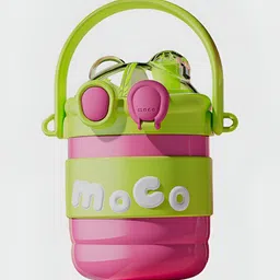 Little Surprise Box LLP Pink & Green Stainless Steel Printed Wall Vacuum Water Bottle-31