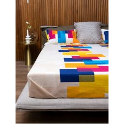 Urban Space Cotton Bedsheet Double Bed with 2 Pillow Covers - Venus Beige-picture-27